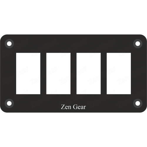 Панель алюминиевая на 4 переклчюателя, Zen Gear